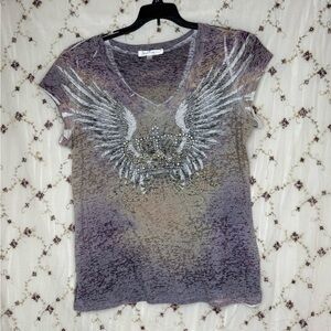 Women's Purple Winged Graphic Tee